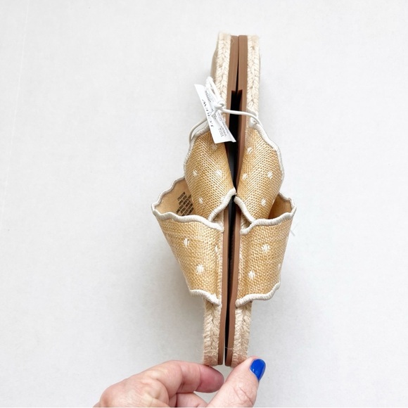 2/25 J Crew Scalloped polka-dot slide sandals NEW Womens size 9 slip on - Picture 2 of 6